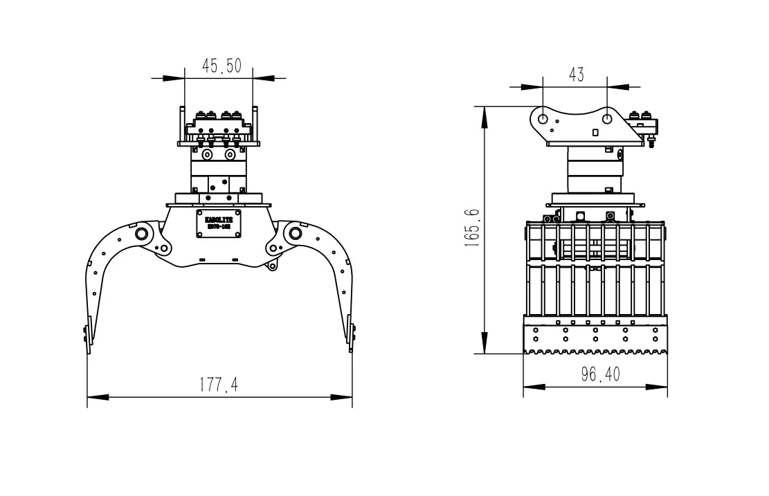 Hydraulic Claw Bucket Hydraulic Clamp for 1/14 RC Hydraulic Excavator