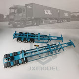JXMODEL 1/14 Tamiya Rc Tractor Stainless Steel Extra Long Container Trailer B-DOUBLE
