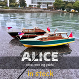 1/35 Alice Retro Log Yacht Log  Rc Boat Model Kit 423mm