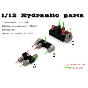 1/12 Rc Hydraulic Excavator Cylinder M5 Quick Connector