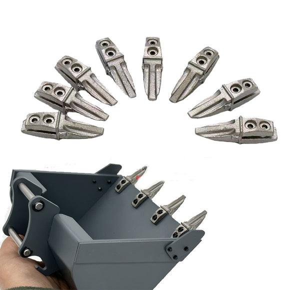 8pcs Stainless Steel Bucket Teeth for 1/12 Metal Remote Control Hydraulic Excavator Model