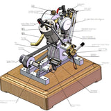 MUSA Motorcycle Twin Cylinder V2 Mini Gasoline Engine Model