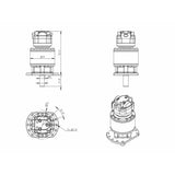 Metal Rotary Motor for 1/12 1/14 Scale RC Hydraulic Excavator