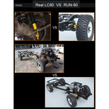 RCRUN 1/10 LC80 Metall-Chassis-Rahmen-Kit, verstellbarer Radstand für 1/10 RC Crawler Kit 