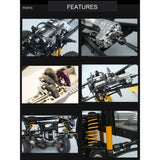 RCRUN 1/10 LC80 Metal Chassis Frame Kit Adjustable Wheelbase for 1/10 RC Crawler Kit