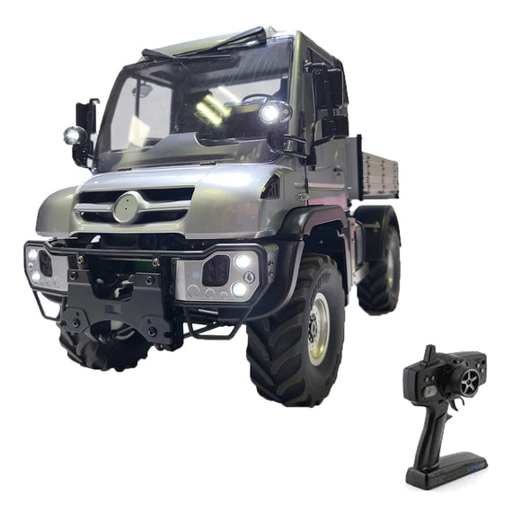 1/10 Unimog U423 RC Escalade Camion à Benne basculante boîte de lit en métal avec Lumière son RTR Ingénierie