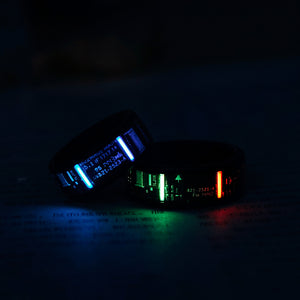 Sandalwood Inlaid Chip Tritium Trachea Ring Self-luminous for 25 Years