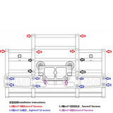 Metall-Frontstoßstange mit LED-Licht für 1/14 Rc Tamiya King Hauler LKW-Traktor 56344 56301