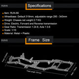 RCRUN 1/10 LC80 Metall-Chassis-Rahmen-Kit, verstellbarer Radstand für 1/10 RC Crawler Kit 