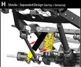 RCRUN 1/10 LC80 Metal Chassis Frame Kit Adjustable Wheelbase for 1/10 RC Crawler Kit