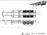 1/14 LESU Aluminum Alloy 20 Feet 40 Feet Semi-trailer Container Chassis Frame