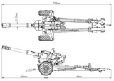 1/12 D20 alloy towed howitzer collect model 75cm length