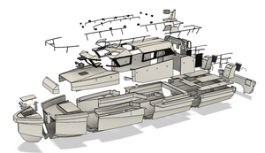 3D Print 1/18 Rc PATROL JETBOAT KIT 85cm