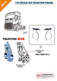 JWB TAMIYA 1/14 volvo FH16 750 rc tractor chin side turn signal CBD-K56 56360 56362 56375