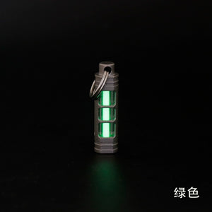 Titanium Alloy Tritium Tube Keychain Self-luminous 25years 3.5x25mm