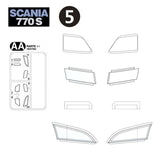 1/14 TAMIYA 770S Scania 56368 56371 Rc Tractor Transparent Plastic Lamp Housing