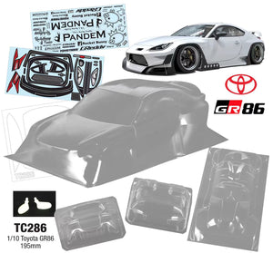 1/10 Toyota GR86 Pandem Rc Drift Car Transparent PC Case 195mm Wheelbase