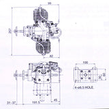 Zenoah 80CC G800BPU Starrflügel-Hubschrauber-Benzinmotor 