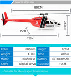 FLY WING 1/16 Bell 206 V3 Rc Helicopter PNP