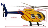 450 Class MD500D Hughes Rc Helicopter Case SCALE FUSELAGE for 450sport