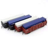 HO 1/87 Railway C64K Wide Open Car Freight Train Model