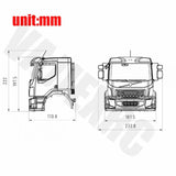 LESU Volvo VM FE Kabinenbausatz für 1/14 Tamiya ferngesteuerten Sattelzugmaschine 