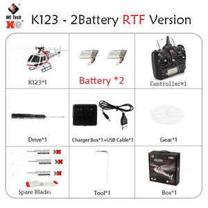 WLtoys XK K123 RC AS350 Hubschrauber RTF 2 Batterie