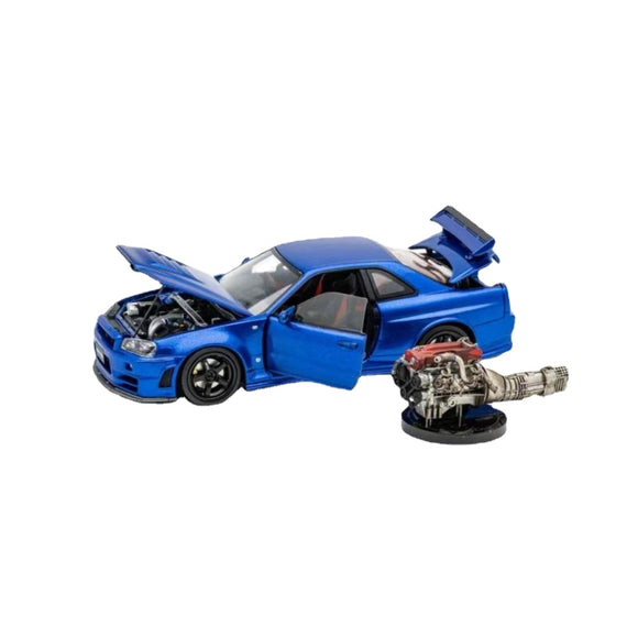 1/43 GTR R34 Alloy Car with Engine Static Model