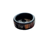 Sandalwood Inlaid Chip Tritium Trachea Ring Self-luminous for 25 Years