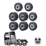 8x8 Wheel Tires Complete Set for 1/14 Tamiya RC Tractor Trailer Engineering