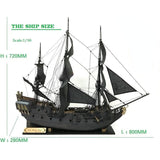 1/65 Black Pearl Sailboat Model Pirates of The Caribbean Gold Edition DIY Wood Kit