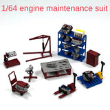 1/64 Car Engine Repair Stand Plastic Model Set