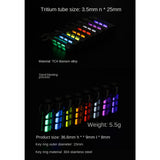 Titanium Alloy Tritium Tube Keychain Self-luminous 25years 3.5x25mm