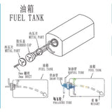 60CC-2500CC Gasoline Methanol Model Aircraft Remote Control Fixed-wing Aircraft Fuel Tank with Accessories