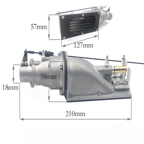 35-mm-Wasserstrahlpumpe aus Metall für RC-Boote