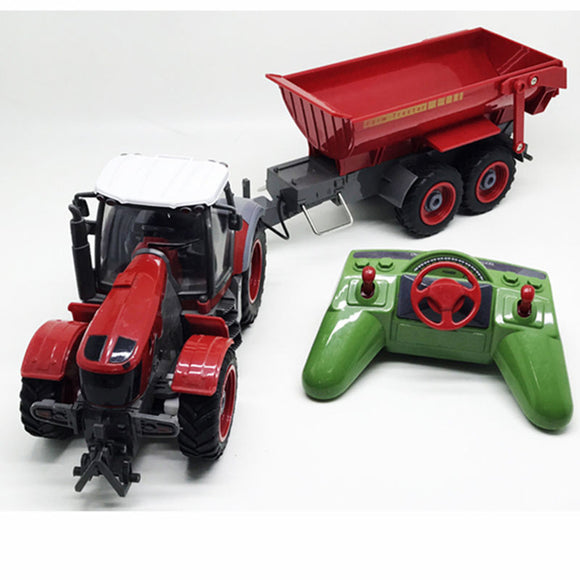 Remote Control Farm Tractor Loader Machine  Farmer Detachable Dumper Car Children Kids Toy