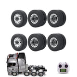 Metal Wheel Tires Complete Set  for 1/14 Tamiya 6X4 Rc Tractor Truck